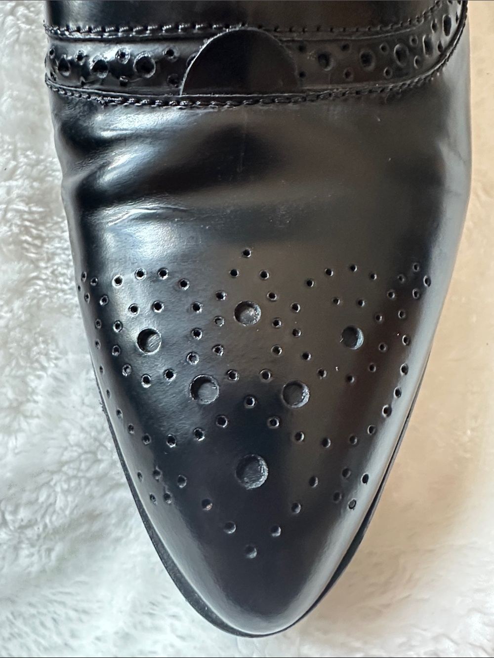 FABIANELLI Women’s Black Patent Leather Brogue Dress Shoes Sz 10 Classic Luxury - Picture 9 of 11